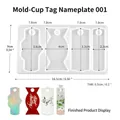 Moule en silicone pour plaques de gobelet 40oz avec dimensions 16,5x9x0,5cm pour résine DIY - Style 1 Plaque de Nom