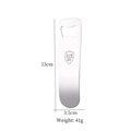 Abrebotellas robusto de acero inoxidable 304 con funda PVC tamaño 13cm peso 41g - Acero Inoxidable 304 Original / Plateado