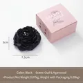 Peony shaped black scented candle with elegant gift box and oud wood fragrance - Black/Ebony Oud