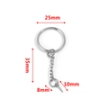 Anneau porte-clés inox 25mm avec chaîne extension 35mm et vis à œil de 10mm pour DIY - Anneau Rond 25mm + Chaîne Simple + Vis à Œil