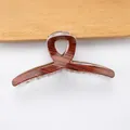 Pince à cheveux minimaliste à grain de bois marron foncé avec finition acrylique lisse - Grain de Bois Brun Clair (D8-2-14)