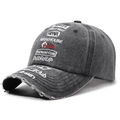 Vintage gewaschene graue Baseballkappe mit Distressed-Effekt und 1987 Stickerei - Verstellbar / Schwarz
