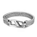 Pulsera retro de acero inoxidable con tejido de hueso de dragón para hombre con cierre - Color Acero (KB152111-KJX)