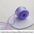 Iridescent fishtail ribbon in dreamy purple on a white heart-shaped ceramic dish - Dreamy Purple