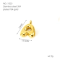 Detailed size specifications for 18k gold plated stainless steel letter A pendant - Letter A / Gold