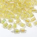 DIY jewelry beads in yellow iridescent rectangle shape for necklaces and bracelets - Yellow Plated Cylindrical (50pcs)