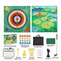 Set tappetino golf per bambini con bersaglio, mazze e palline in velcro colorate - Modello B Set Golf a Doppia Faccia Con Scatola (7888-40B)