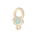 Flower-shaped spring gate ring in cream-yellow paint finish with blue dot details - Grapefruit