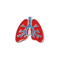 Anatomical lung pin with red and blue enamel finish on a durable metal base - Red Blue Anatomy Lungs
