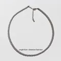 Silver-grey pearl necklace with lobster clasp and extension chain length 42cm plus 6cm - 4mm Necklace