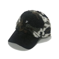 Berretto mimetico invernale in pile di agnello con visiera in velluto a coste nero - Mimetico Nero Bianco Grigio Patchwork Nero (B)