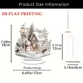 Size specifications for acrylic Christmas table decor featuring snowman and winter scenery - Winter European Landscape 29