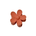 Matte brick red flower hair claw clip with frosted texture and elegant hollow design - Solid - Matte Dark Orange