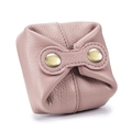 Mini portamonete in morbida pelle rosa con bottoni a scatto dorati e design piegato - Rosa
