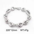 Poliertes Unendlichkeits-Gliederarmband aus langlebigem Edelstahl in Silber-Optik - Stahlfarbe (KB185475-Z)