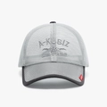Grey mesh trucker hat with A-KUBIZ letter embroidery and dark grey visor brim - Adjustable / Light Gray