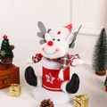 Barattolo regalo renna di Natale in peluche con cappello a righe e decorazioni a stelle - Renna di Natale