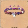 Adjustable hand-woven bracelet with heart pendant and purple beads for 18th birthday gift - Birthday Braided Heart Imperial Style