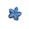 Matte blue Plumeria flower hair claw clip for summer resort styling and hair accessories - 8cm Matte Blue