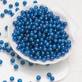 6mm handmade deep blue glass beads with transparent texture in white ceramic shell tray - Sapphire Blue Chalcedony Beads (6mm)