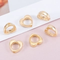 Perline CCB dorate a forma di cuore cavo con fori laterali per gioielli e bracciali fai-da-te - Oro Cuore