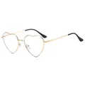 Occhiali da sole a cuore alla moda con montatura in metallo dorato e lenti chiare - Montatura Oro Lenti Bianche