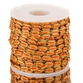 Orange enamel cuban link chain for DIY jewelry making on white spool with reflection - 1 Meter / Orange