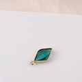 Macro shot of an emerald green rhombus crystal pendant in a gold setting for jewelry making - Emerald Green (9#)