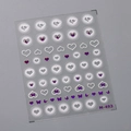 Stickers à ongles 3D cœurs et papillons bleus modèle M-493 avec des lignes mates - Style de Coeur Papillon Dégradé Violet Rouge (M493)