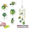 DIY St. Patrick's Day diamond painting wind chime kit with green clover and lucky charms - Style 5-Gift Box Truck Shamrock