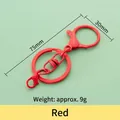 Vibrant red metal keychain with lobster clasps and 75mm length dimension - Standard / Red