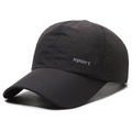 Dark grey breathable mesh baseball cap with sport logo and quick-dry fabric - Adjustable / Dark Gray