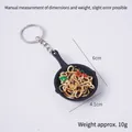 Mini realistic stir-fried noodles frying pan keychain accessory with detailed food model - Vegetable Fried Noodles - Keychain