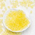 Translucent yellow 6mm frosted glass beads for DIY bracelet and necklace making - 8mm Lemon Yellow with Gold Glitter