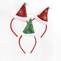 Weihnachts-Haarreifen-Set mit rot-grünen Pailletten-Minimützen und Schneeflocken-Design - TK34 Schneeflocke Hut Stirnband