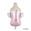 Pink milk bottle foil balloon with It's a girl print for baby shower decor 71x60cm - Angel Bottle Pink