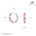 Detail of S925 sterling silver bamboo hoop earrings with pink enamel and dimensions - 925 Silver / Pink