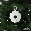 Fiocco di neve all'uncinetto bianco fatto a mano con laccio per l'albero di Natale - Fiocco di Neve Arrotondato