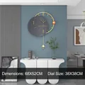 Moderne grijze en gouden wandklok met slinger, 68x52cm, voor minimalistische woonkamers - JT2232-52*68CM Klein