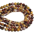 Polished Mookaite Jasper round beads in earthy red, yellow, and purple for DIY jewelry - 4mm Approx 93pcs / Yellow Jasper