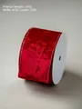 6cm wide red velvet Christmas ribbon with gold wired edges for festive tree decoration - Red Velvet Ribbon With Gold Edge