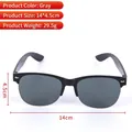 Detailed view of semi-rimless sunglasses measuring 14x4.5cm and weighing 29.5g - Gray