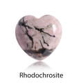 Natural heart-shaped Rhodochrosite crystal stone with pink and black patterns - Rhodonite