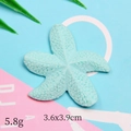 Light blue starfish resin charm for DIY crafts with 3.6x3.9cm size and 5.8g weight - Blue Fat Starfish
