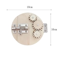 10cm wooden busy board DIY accessory featuring metal latch and interlocking gears - Hinge Bolt Combination