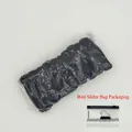 Black high-elastic bow hair tie in a clear bird-patterned slider zipper storage bag - 【10Pcs Bird Zipper Bag】Bowknot Seamless (All Black)