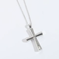 Polished silver cross pendant necklace with fine chain in a minimalist luxury style - Cross / Silver