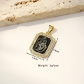 Gold plated Virgin Mary shell pendant with black inlay and crystals, size 1.8cm x 1.4cm - Pipa Lady (Black Carved Shell)