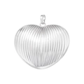 Pendente a cuore argento con strisce verticali e finitura in metallo placcato oro 18K - Ciondolo Cuore a Righe Argento VD1775