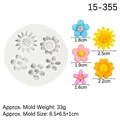 Moule en silicone blanc avec cinq formes florales pour fondant et chocolat DIY - 4#15-355 Gris-Mélange de Tournesols